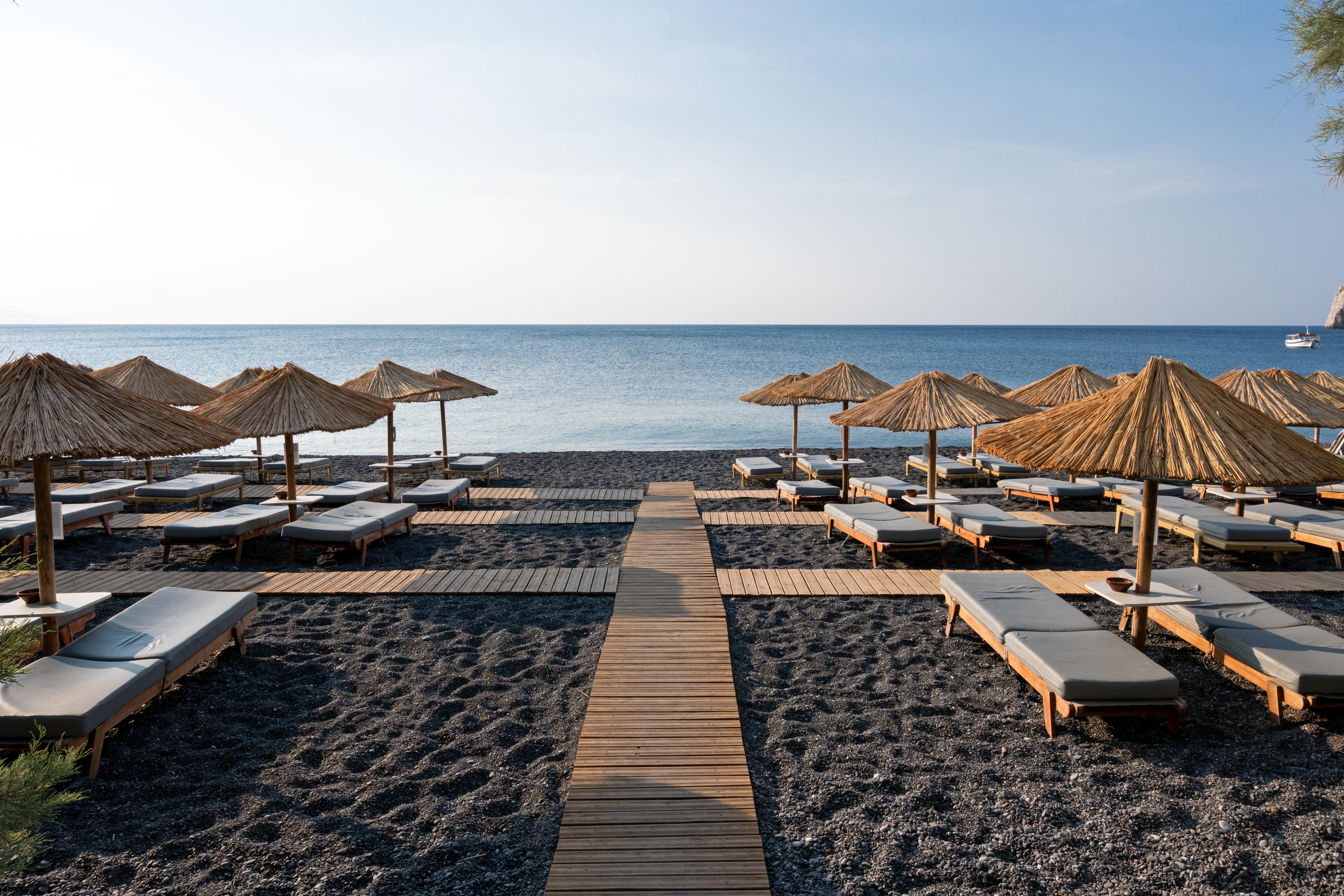 Kamari Beach Hotel Bagian luar foto